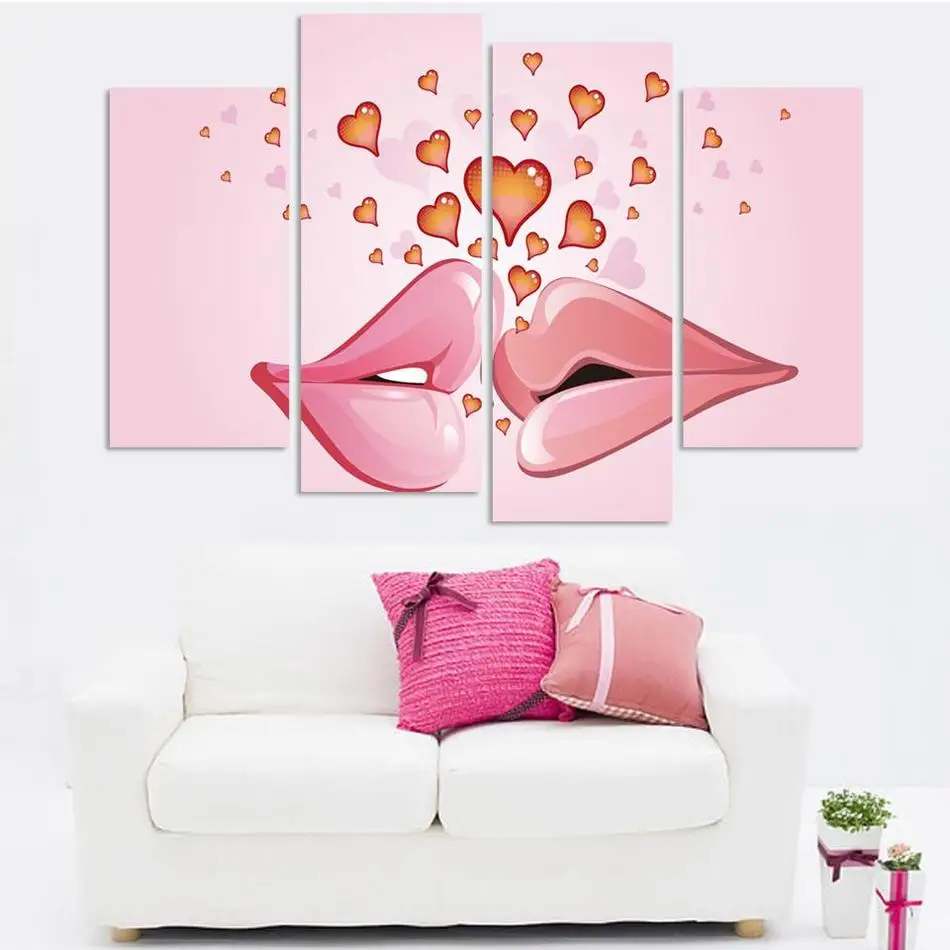 Картина в виде губ для украшения стен пар свадебной комнаты Cuadros Lienzos Decorativos
