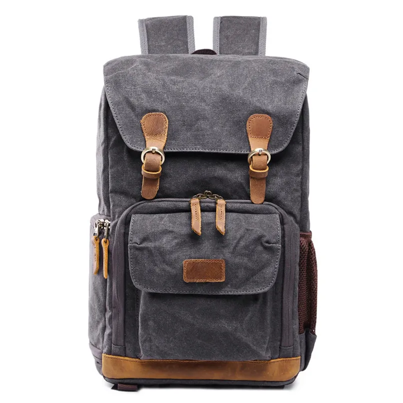 Outdoor Bags Photography Bag Premium Vintage Photography Backpack Waterproof Photography Canvas Bag #2d31  (4)