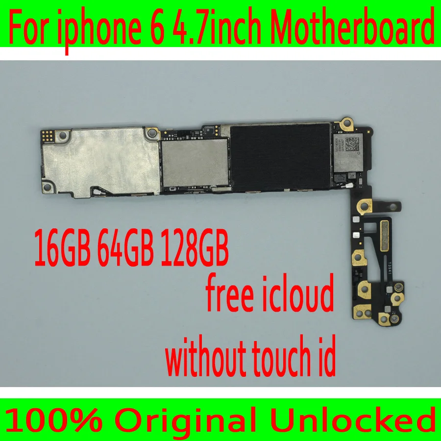 

Full Chips For iphone 6 4.7 inch Motherboard IOS System Free iCloud,Original unlocked for iphone 6 Mainboard without Touch ID