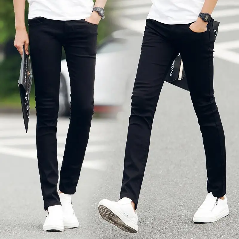 skinny fit black pants