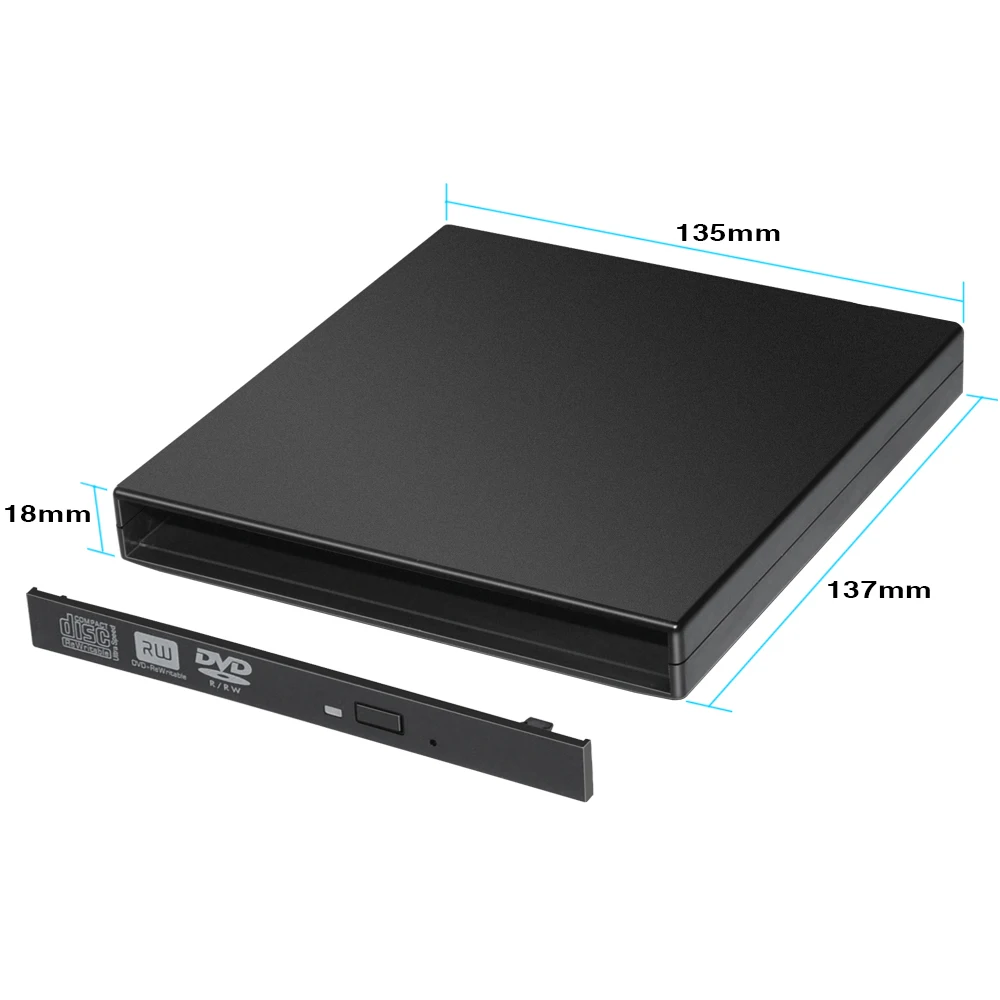 Внешний DVD RW Корпус чехол USB 2 0 Слот в 12 7 мм IDE для оптического привода|slot in|slot in dvdslot