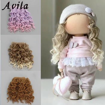 

15cm doll hair for 1/3 1/4 1/6 BJD diy doll natural wavy doll wigs trees milk silk wig Heat Resistant High Temperature doll hair