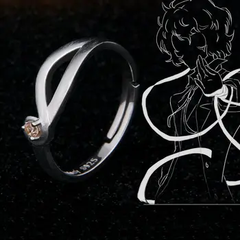

Anime Bungo Stray Dogs Osamu Dazai Ring Adjustable Silver Cosplay Prop New Figure Rings Costume