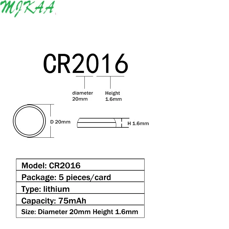 10 шт./упак. CR2016 аккумулятора кнопочного типа LM2016 BR2016 DL2016 ячейки литий Батарея 3V CR для мобильного часо-Электронная игрушка пульт дистанционного управления