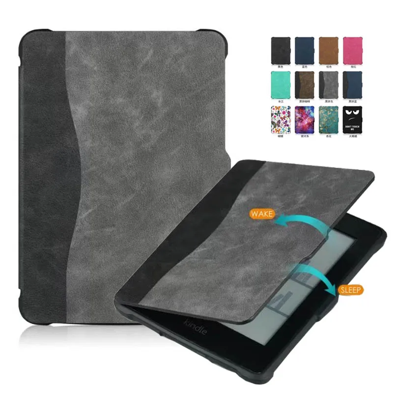 Kindle Paperwhite 1 2 3 Case E-book Cover TPU Rear shell + PU Leather Smart Case for Amazon Kindle Paperwhite 3 Cover 6