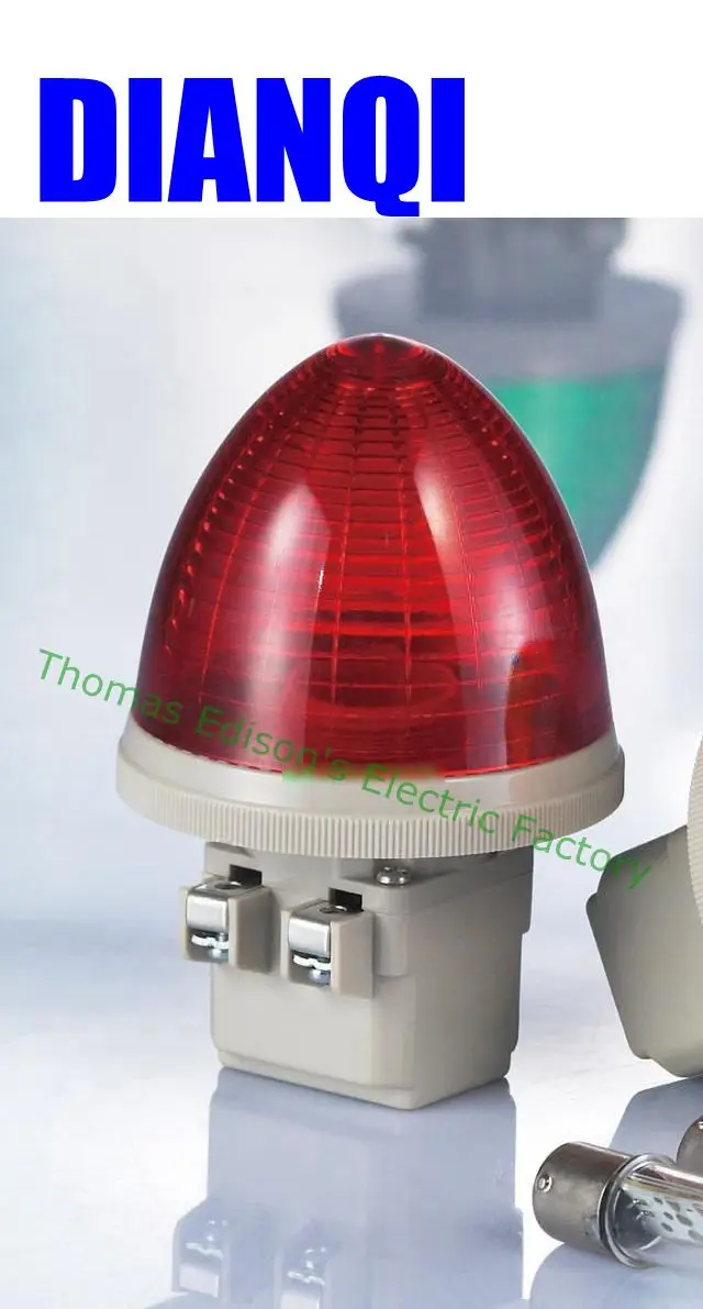 Buy AC 110V/DC12V 24V 2 Screw Terminals Red LED flashing light Industrial