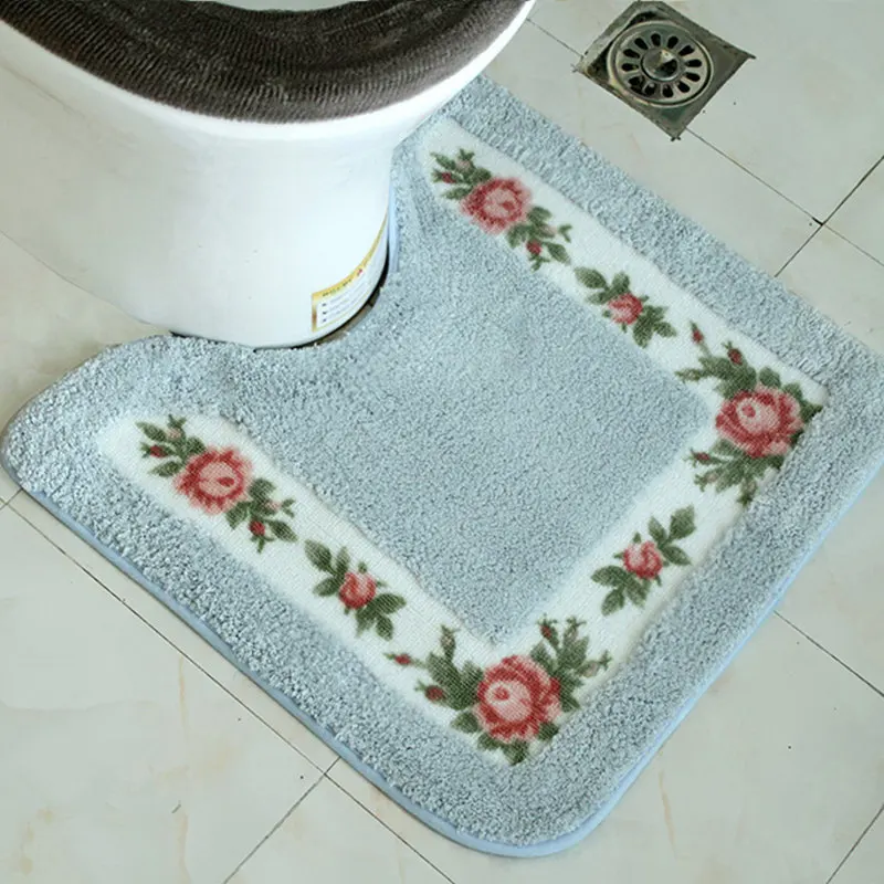 Preise Günstige 1PC Dusche Pad Matte Teppich Bad Matten Set Korallen Samt Weichen Wc Muster Teppich Bad Wc Nicht  slip Bad Matten