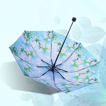 

Ladies Fresh Folding Woman Umbrellas Elegant Sunshade Anti-UV Sun Umbrella Rain Women Parasol Female Large Double Layer Umbrella