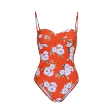 Страуса женский удобный Модный Купальник с принтом галстук-бабочка соединенный Пушап заполненный бюстгальтер пляжная одежда