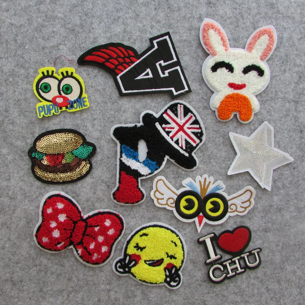 

new hot sale fashion mixture pattern patch hot melt adhesive applique embroidery patch DIY accessory patches stripes C415-C783