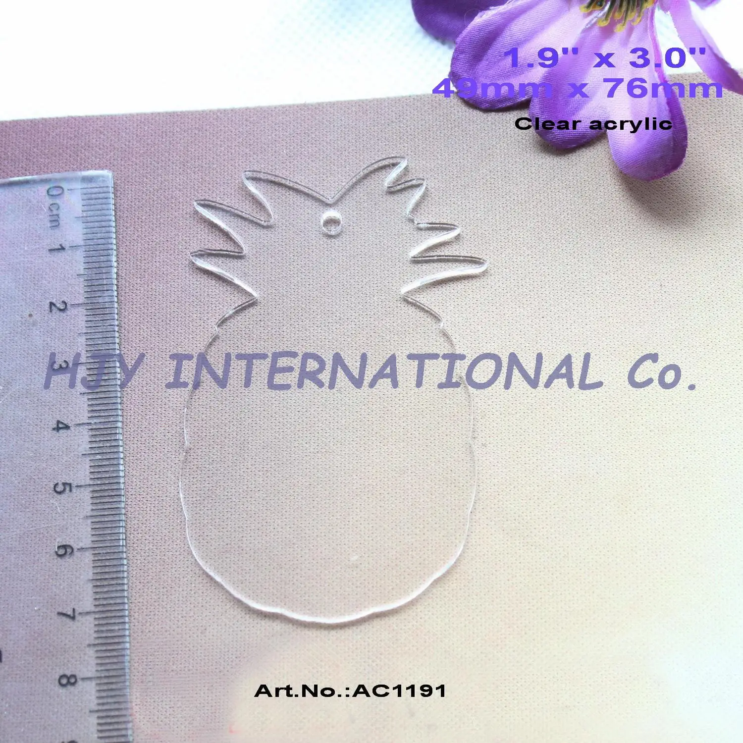 

(10pcs/lot) 76.2mm Clear Blank Acrylic Keychains Pineapple Key Chains Acrylic Tags 3"-AC1191
