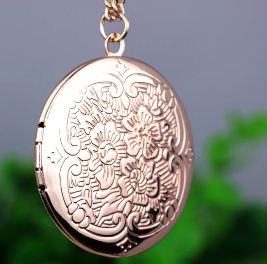 Peony Sunflower Pendant Necklace font b watch b font necklace can put photos open and close