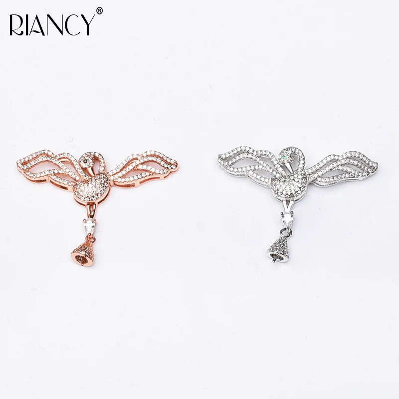 

DIY Jewelry Accessories Pearl necklace Bracelets accessories swan micro inlaid Zircon
