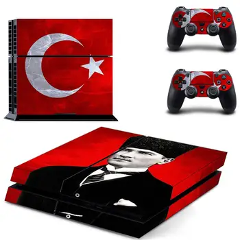 

Turkey National Flag Ataturk Skin Sticker Decal for PlayStation 4 Console and 2 controller skins PS4 Stickers Vinyl Accessory