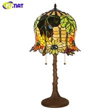 Стеклянная художественная Настольная лампа для гостиной, спальни, прикроватная настольная лампа, Подсолнух, витражный стеклянный светильник, Декор, подставка
