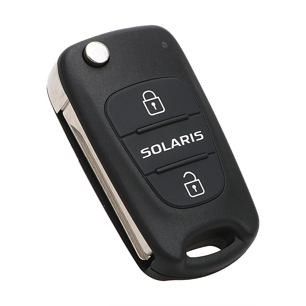 Чехол для автомобильного ключа с 3 кнопками дистанционного управления для hyundai Solaris, сменный откидной складной пустой чехол для ключей, автомобильные аксессуары
