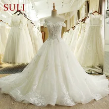 SL-66 настоящая фотография винтажное роскошное кружевное свадебное платье невесты с рукавами