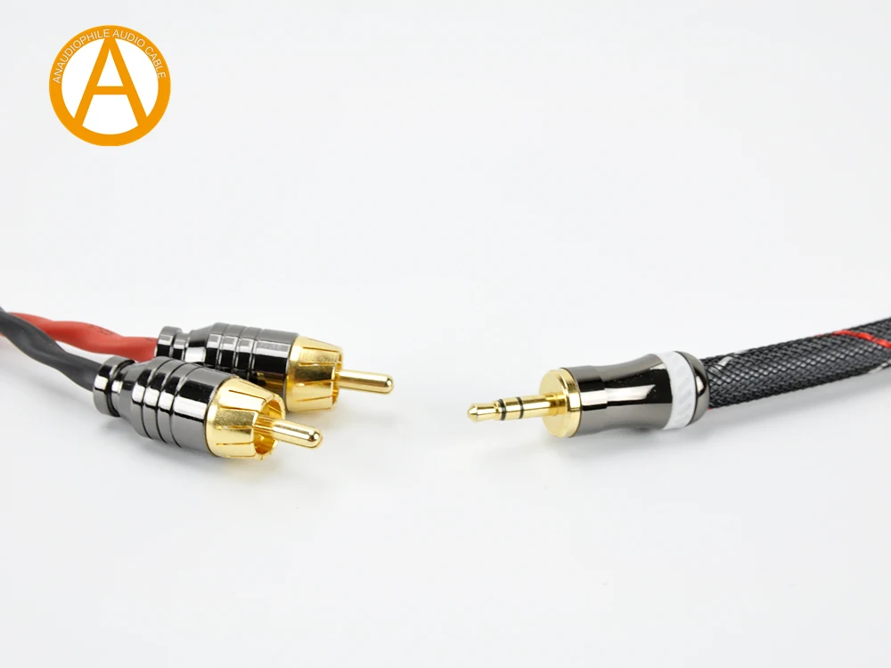 ANAUDIOPHILE 3 5mm Jack To RCA Interconnect Cable PC Laptop Audio Music Player Mobile Phone 3 5mm Headphone Jack To RCA Cable