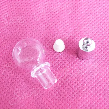 

20pcs-charm 6mm opeing diam clear glass bottle, rice wishing bottle & rubber&cap( need glue) for diy necklace