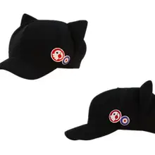 Аниме Neon Genesis EVA Косплей шляпа Asuka Langley Soryu кошачьи ушки Kawaii кепка для женщин и мужчин+ значки Новинка