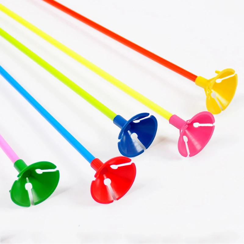 40CM PVC Balloon Holders Balloon Sticks Mixed color for Wedding DIY Party Decoration with Cups White Festival Supplies 10PCS/Set