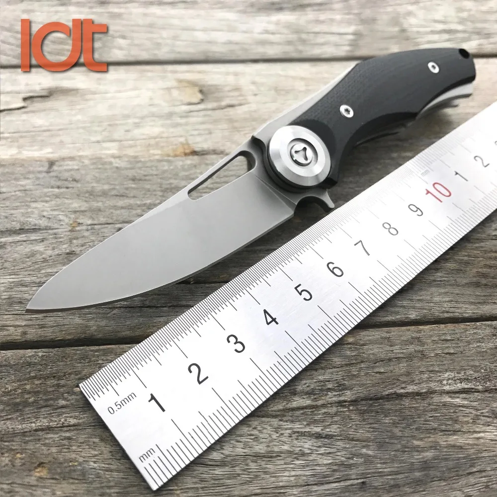 Comprar LDT oso oscuro Mini cuchillo plegable mango de titanio D2 cuchillo de caza supervivencia del bolsillo táctico acampar al aire libre cuchillos EDC herramienta