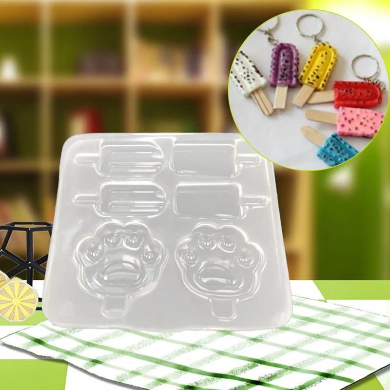 

1pcs UV Resin Jewelry Liquid Silicone Mold Popsicle Ice Cream Cat Claws Charms Molds For DIY Intersperse Decorate Making Jewelry