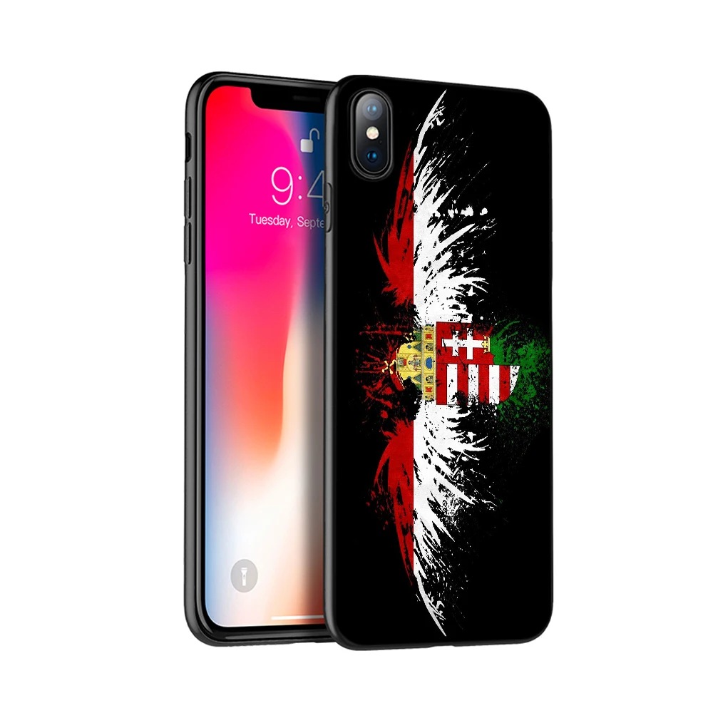 Черный чехол из ТПУ для iphone 5 5s SE 2020 6 6s 7 8 plus x 10 XR XS 11 pro MAX с венгрийским