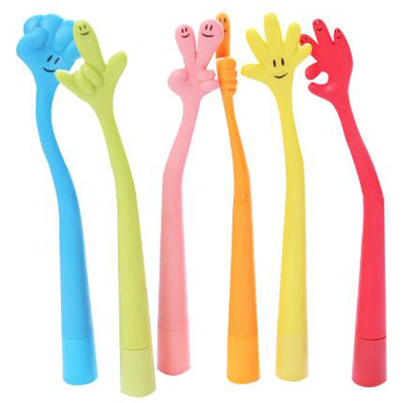 

10 Pcs/lot Cute Stationery Creative Flexible Ball-point Pen Gestures Pen Bendable Office & School Writing Supplies Papelaria