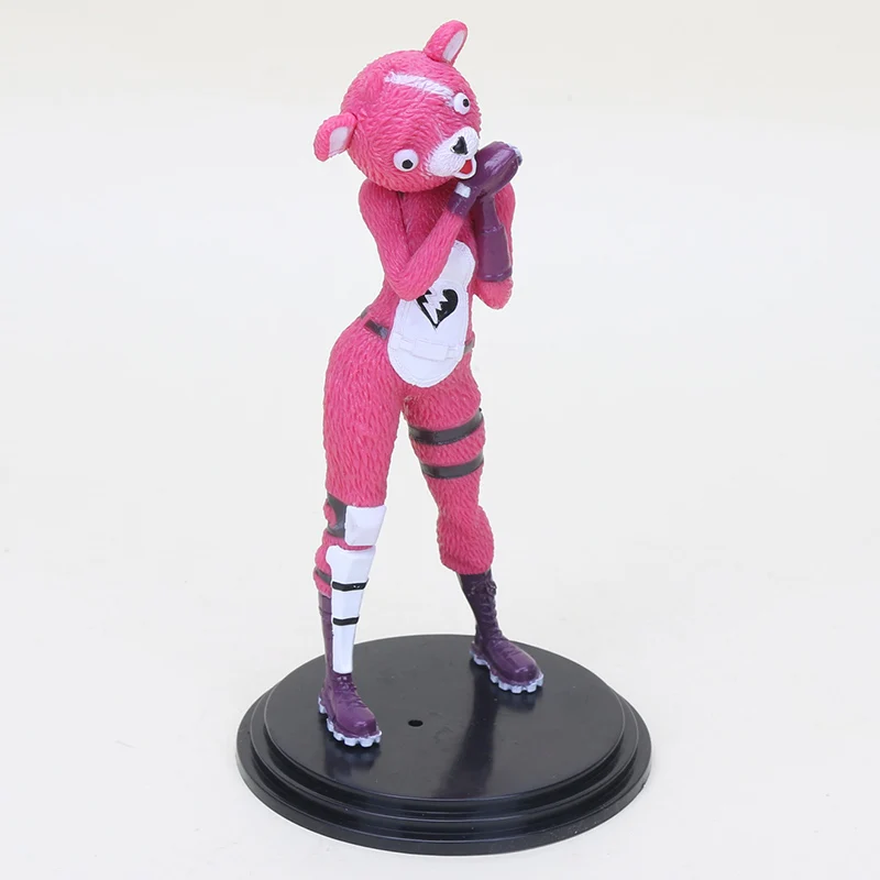 

13cm Hot Game Fortnight Pink Bear Action Figure Toys Team Leader Pink Bear PVC Figure Model Toy