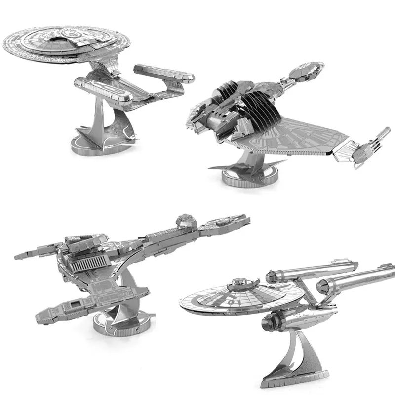 

3D Metal Model Puzzle USS ENTERPRISE 1701-D/BIRD OF PREY/KLINGON VORCHA/ENTERPRISE NCC-1701 Military Series Adult Birthday Gift