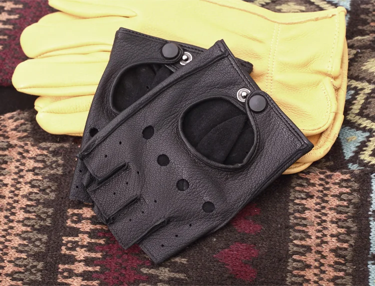 Vintage Open Knuckle Leather Driving glove a2