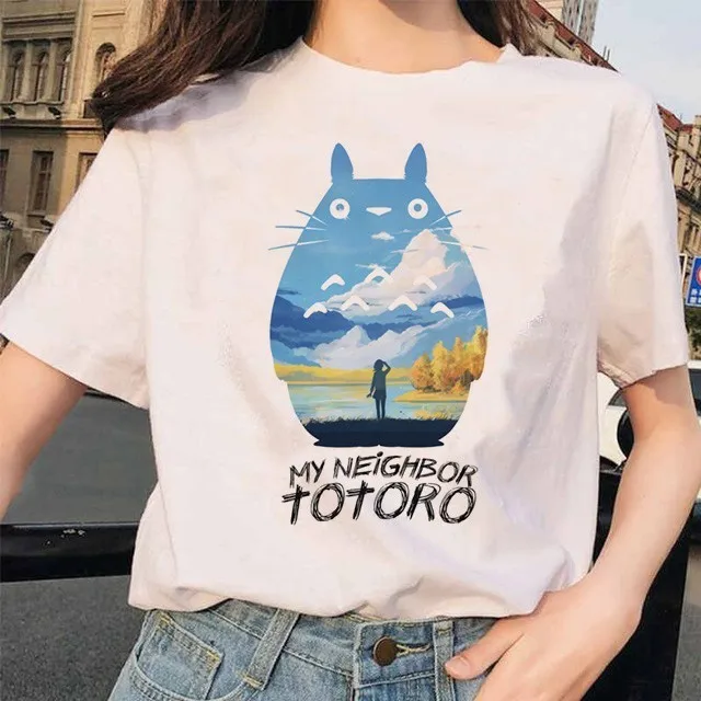 Футболка Totoro Spirit Out Хаяо Миядзаки из мультфильма Studio Ghibli femme женская футболка с японским аниме, женская одежда с аниме - Цвет: 12