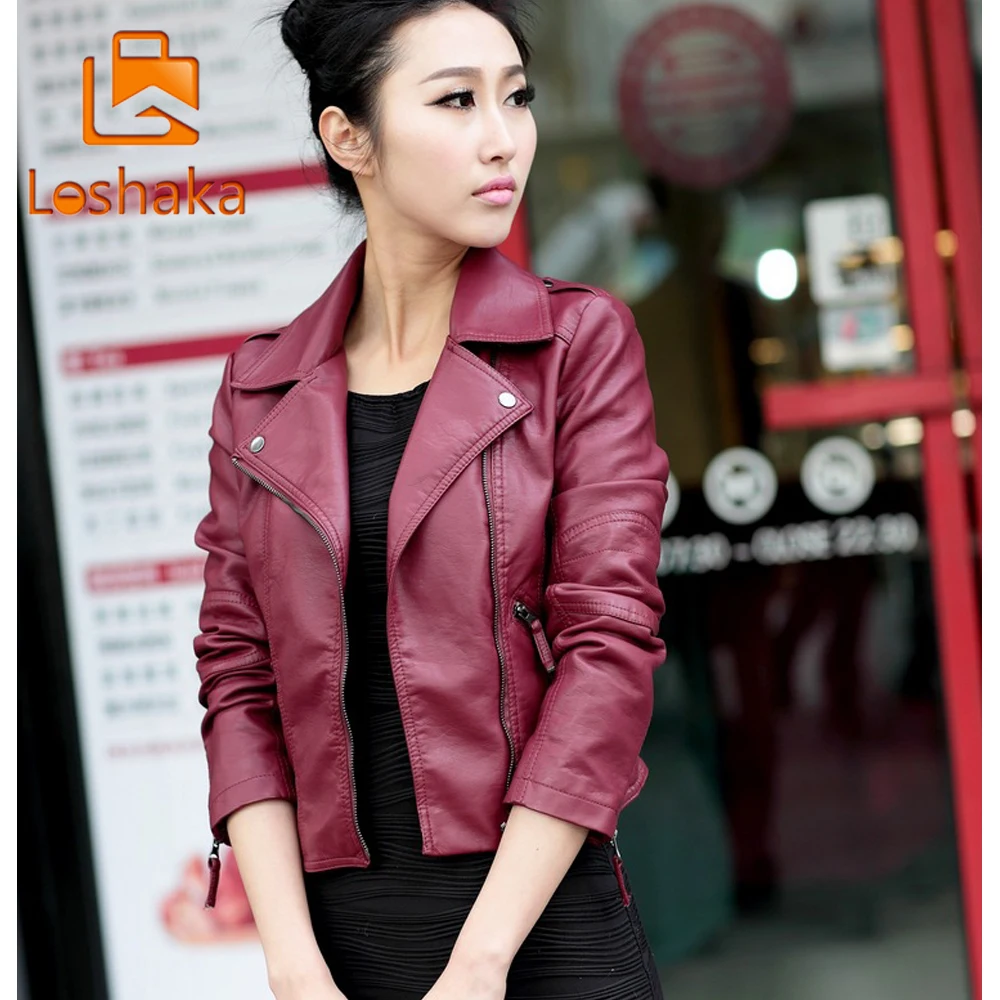 

Women Black Slim Cool Lady PU Leather Jackets Sweet Female Zipper Faux Motorcycle Jacket Femme Outwear Coat Plus Size 3XL