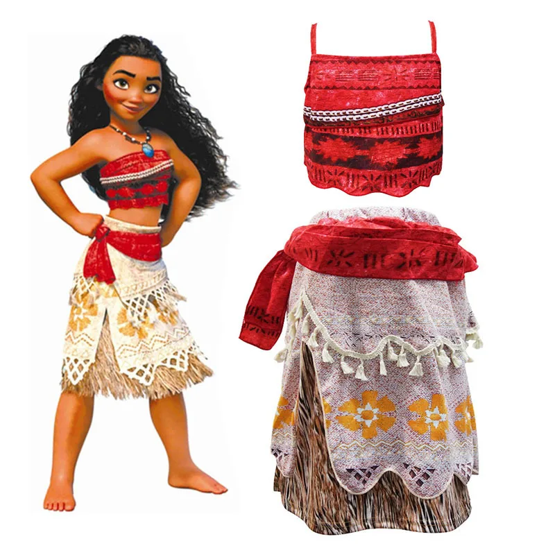 

Movie Princess Moana Costume for Kids Moana Princess Dress Cosplay Costume Children Halloween Costume for Girls Party Dress