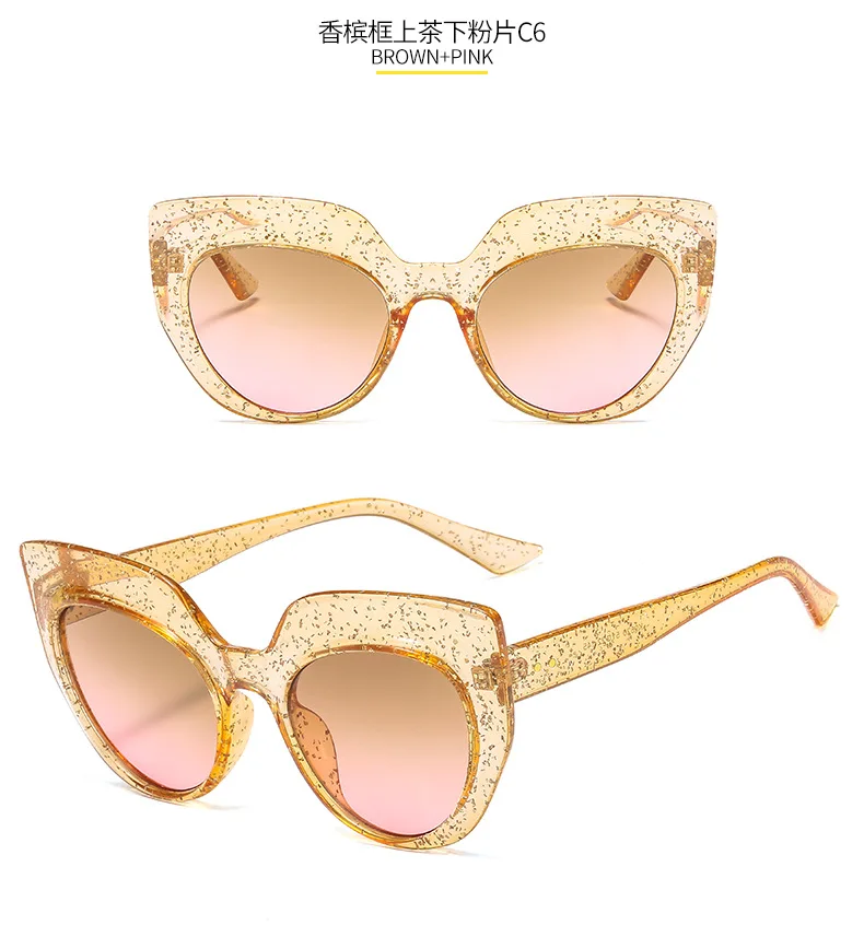 Солнцезащитные очки с квадратными линзами с негабаритных большой кадр Винтаж Для женщин Брендовая дизайнерская обувь класса люкс Новая Мода cat Eye UV400 FML