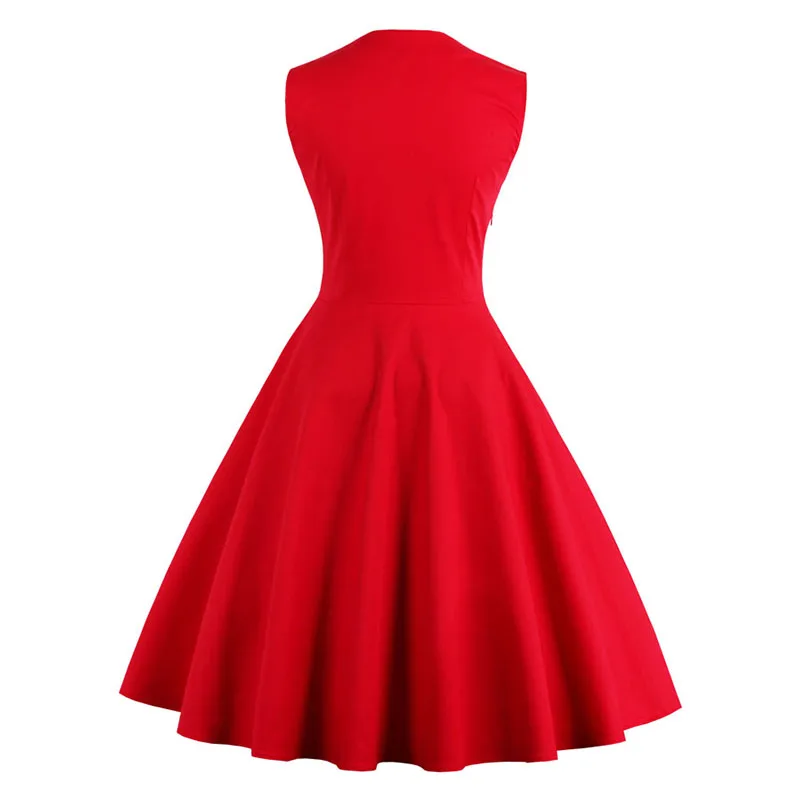 Kostlish 2017 Retro Summer Dress Women Patchwork Print Ball Gown 50s 60s Vintage Dress Swing Elegant Party Dresses Plus Size 5XL (11)