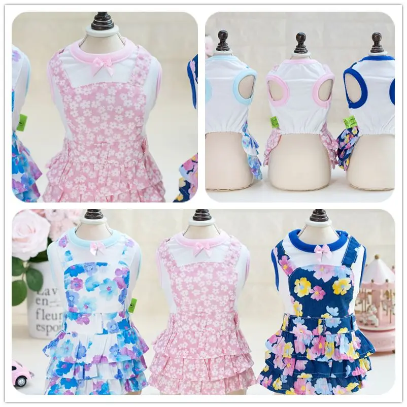 

2019 Top Fashion Promotion Watercolor Printing Fashion Styles Strap Dresses For Pets Cotton Fabric And Pet Cool For Dogs Cats