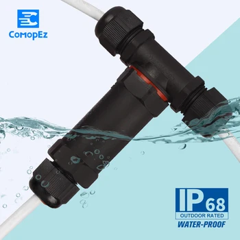 

1PC T-Type Wire Waterproof Terminal Connector Quickly Connected 3 Pin Sealed IP68 Retardant Junction Boxescable Connector