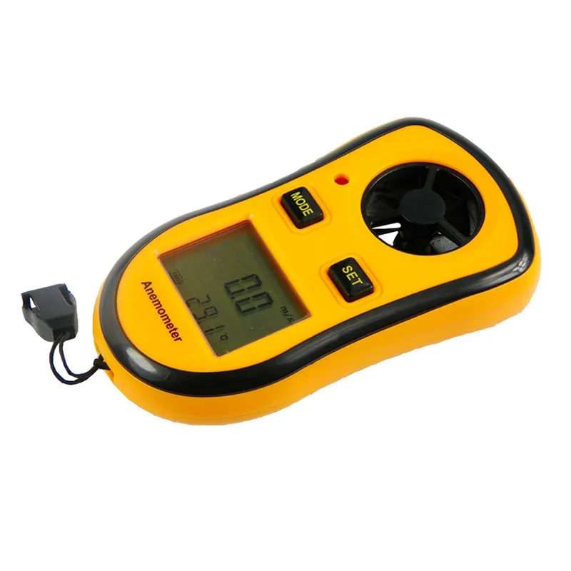 GM8908 Ручной цифровой анемометр воздуха Ветер Скорость Масштаб Gauge Meter Цифровой Анемометр Термометр