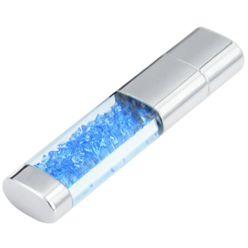 Модный Кристальный USB ключ флеш-накопитель высокоскоростной USB 2,0 флеш-накопитель Подарочный USB флеш-накопитель 64 ГБ 32 ГБ 16 ГБ 8 ГБ 4 ГБ - Цвет: Sky Blue