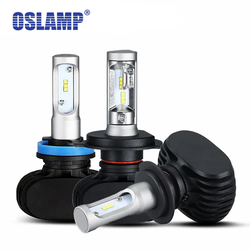 Cena Oslamp LED H4 żarówki samochodowe 6500K All in one H7 LED reflektor bezwentylatorowe lampy samochodowe SUV 50W CSP Chips LED H11 lampy 9005 9006 HB3 HB4