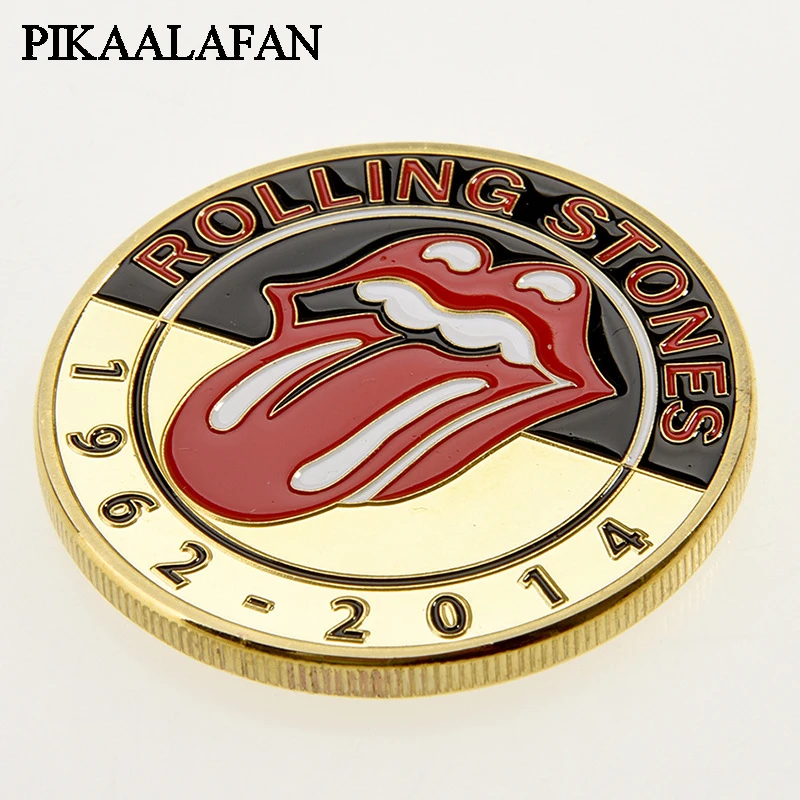 PIKAALAFAN Rolling Stones Band pièces commémoratives en argent plaqué groupe de Rock Fans de musique collectent des pièces étrangères
