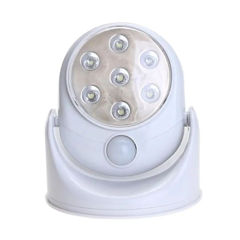 

7 LED Motion Sensor Induction Night Light 360 Degree Rotation Portable Nightlight Battery Detecting Lamp Bedroom Closet Corridor