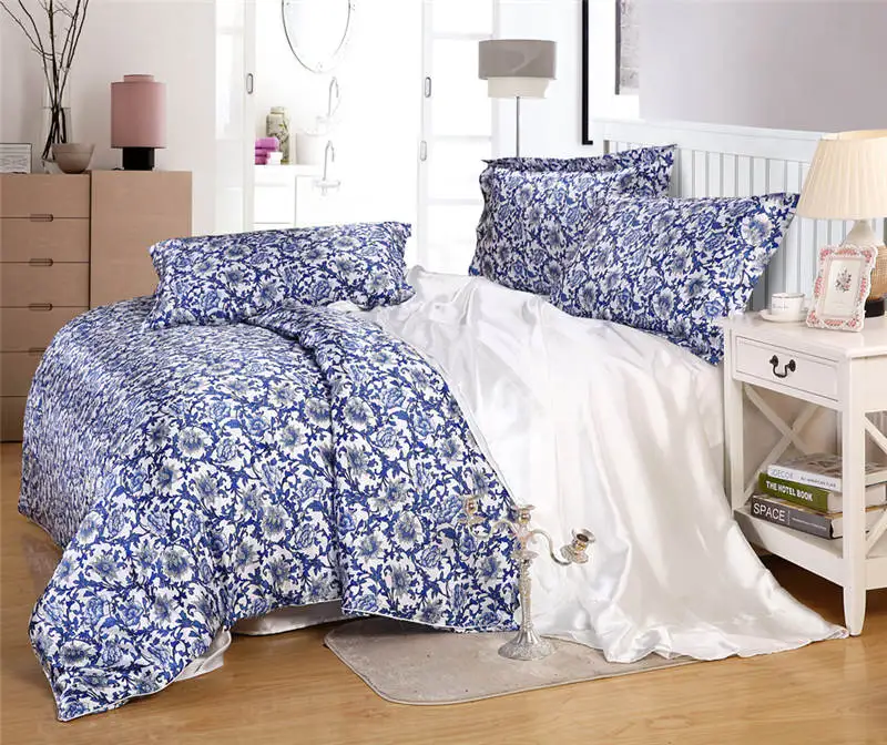 الحرير الحرير الفراش مجموعات المعزون أغطية لحاف المفارش التوأم كامل الملكة الملك حجم ديكور غرفة نوم الصينية الخزف الأزرق الأبيض الحرير الحرير الفراش مجموعات المعزون أغطية لحاف المفارش التوأم كامل الملكة الملك حجم ديكور غرفة نوم الصينية الخزف الأزرق الأبيض