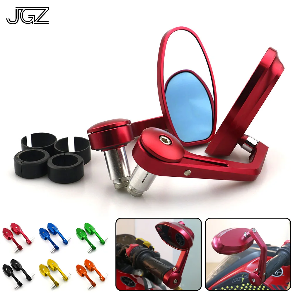

22mm Universal Motorcycle CNC Aluminum Oval Side Handlebar Bar End Rear View Mirrors for Kawasaki Z1000 Yamaha R25 Ducati Honda