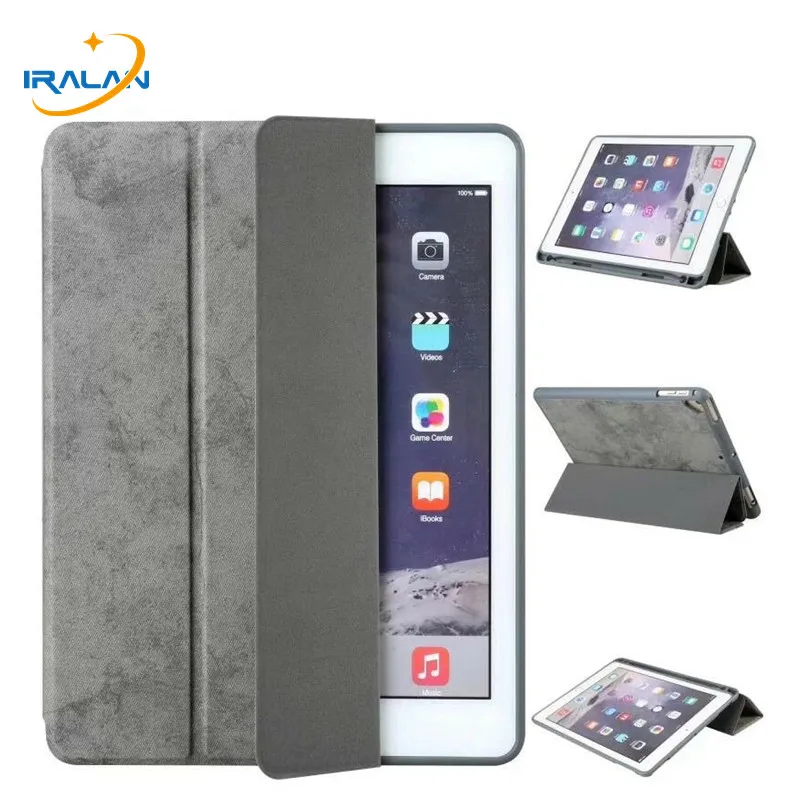 

Retro Leather Soft TPU Back Case for Apple iPad 9.7 2018 Smart Protective Cover for ipad air 1 2/pro 9.7 inch with Pencil Holder