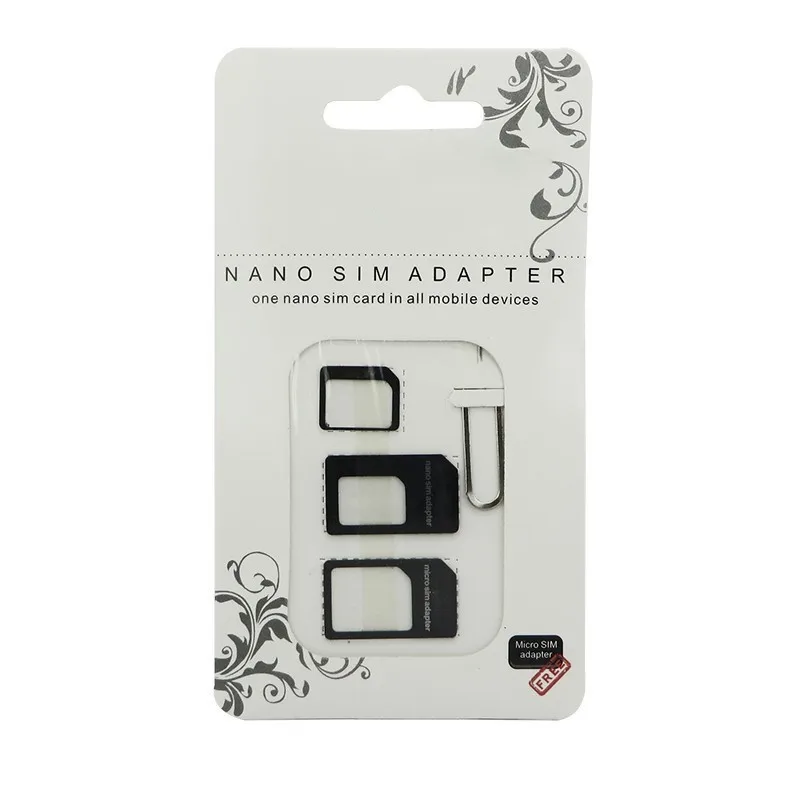 100 шт 4в1 Noosy Nano sim-карта адаптер+ микро sim-карты адаптер+ стандартный адаптер sim-карты для iPhone 7
