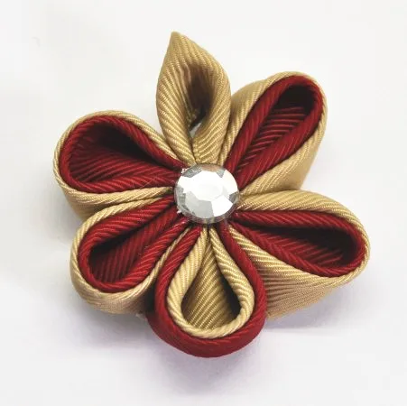 Coffee kanzashi hair clip
