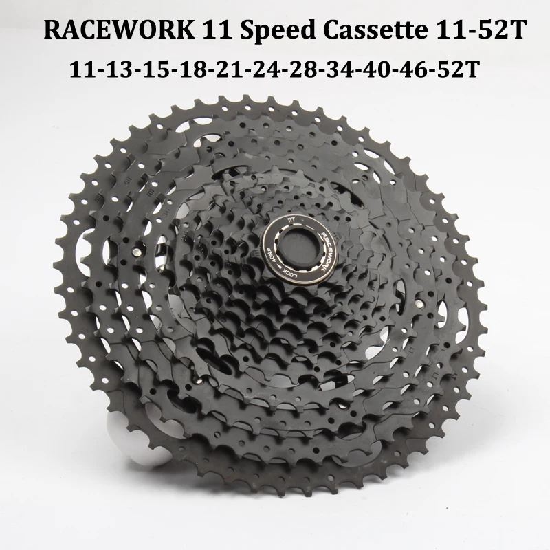 

RACEWORK Bicycle Flywheel 11-50Tand52T 11 Speed Cassette Wide Ratio MTB Bicycle Cassette 11 Speed For Shimano Or Sram Derailleur